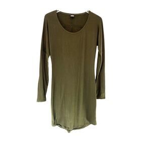 Peruvian‎ Connection Casual Green Pima Cotton Long Sleeve Shirt Dress Size XS